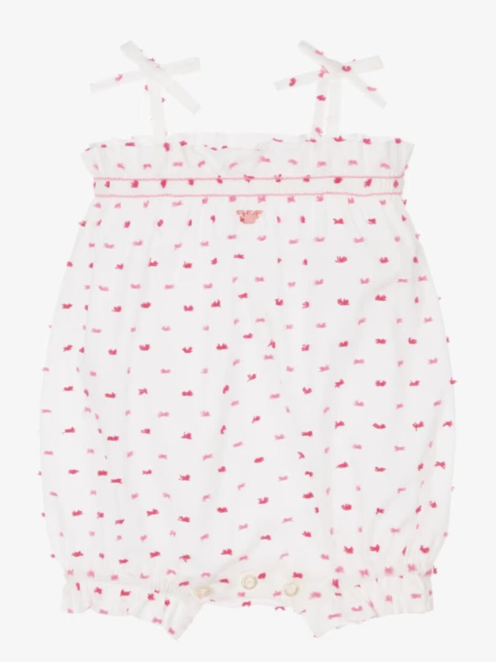 Emporio Armani Baby Girls White & Pink Cotton Shortie